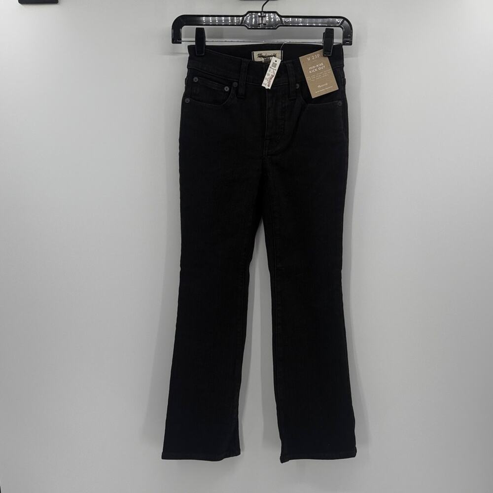 Madewell Women's Mid-Rise Kick Out Jeans - Black - 23P - New with tags